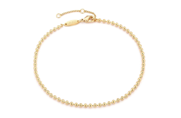 14K Gold Plated Beaded Anklet