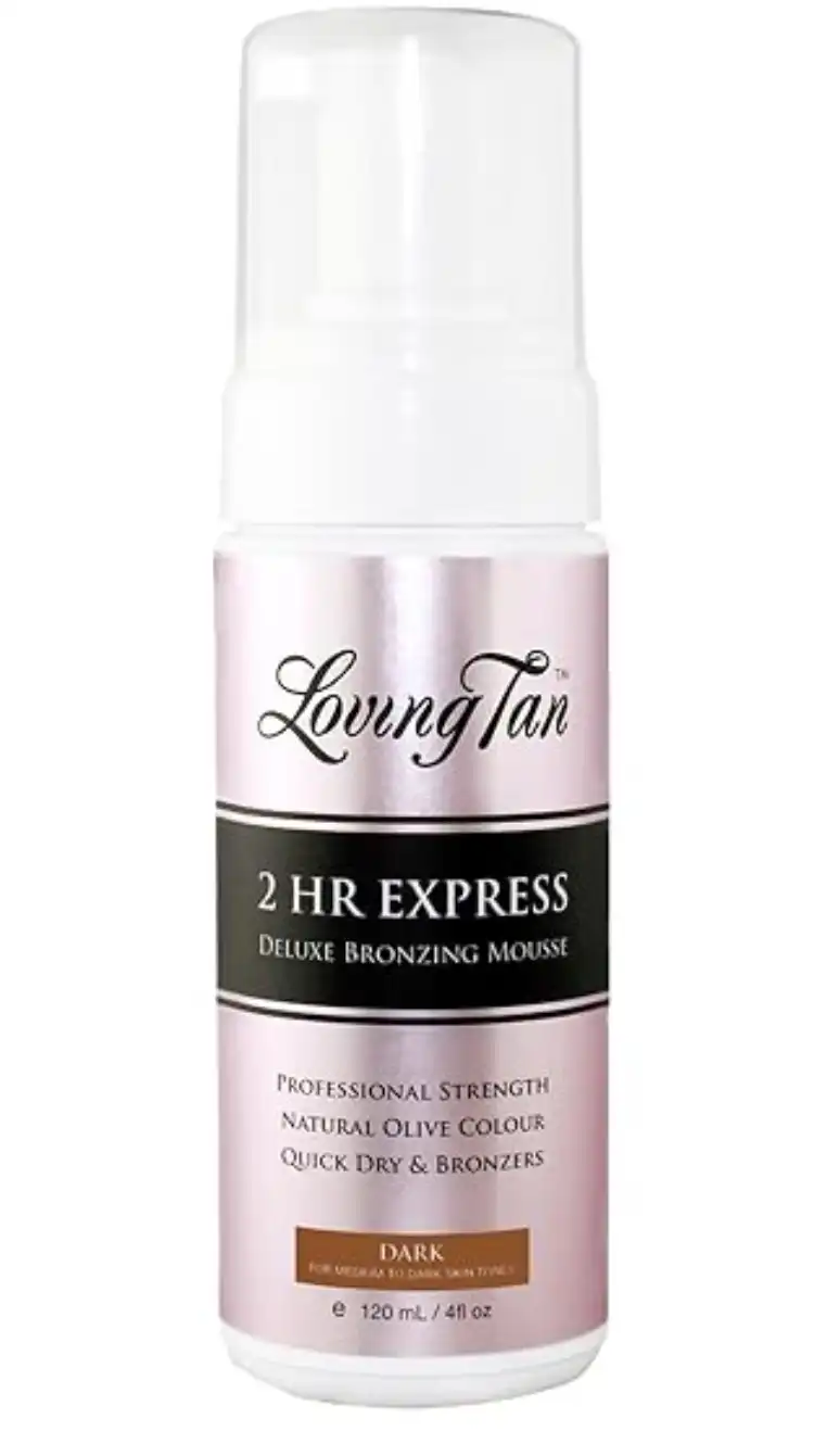 Loving Tan 2 HR Express Mousse, Dark- Streak Free, Natural looking, Professional Strength Sunless Tanner