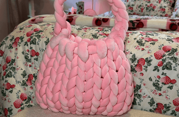 Pink Woven Purse (large) 