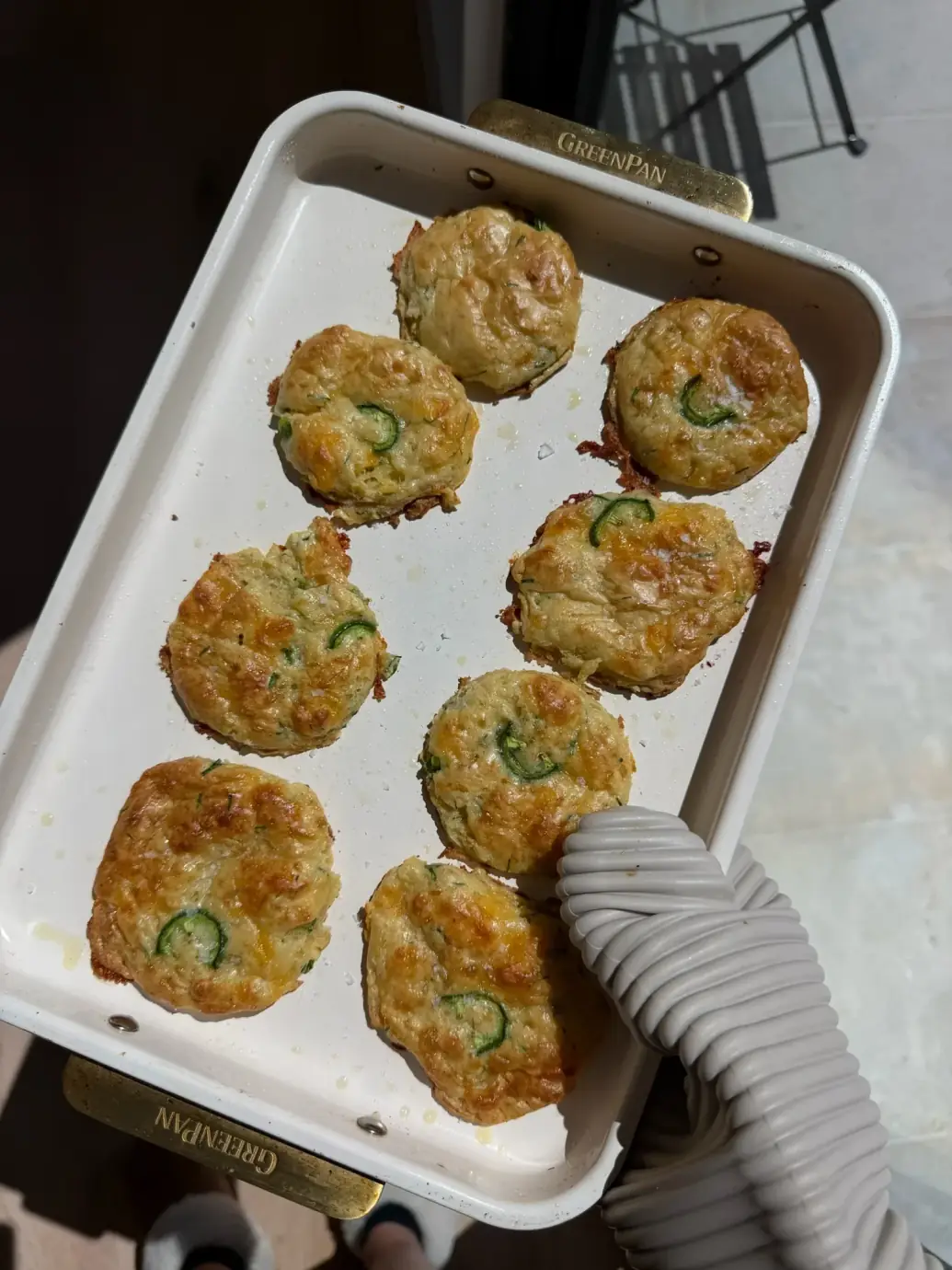 NEW!! High Protein Jalapeño Cheddar Chive Biscuits