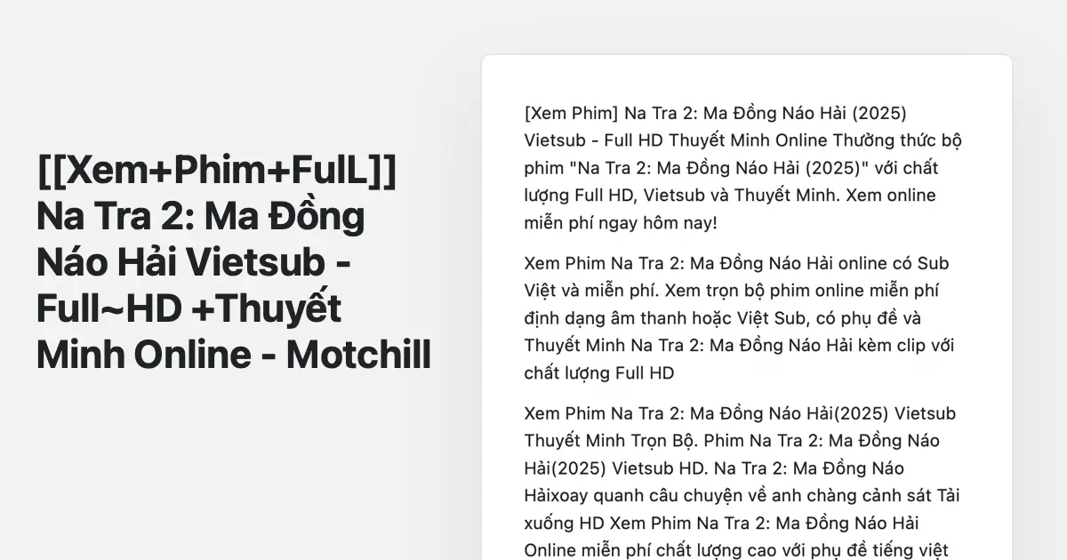 [[Xem+Phim+FulL]] Na Tra 2: Ma Đồng Náo Hải Vietsub - Full~HD +Thuyết Minh Online - Motchill