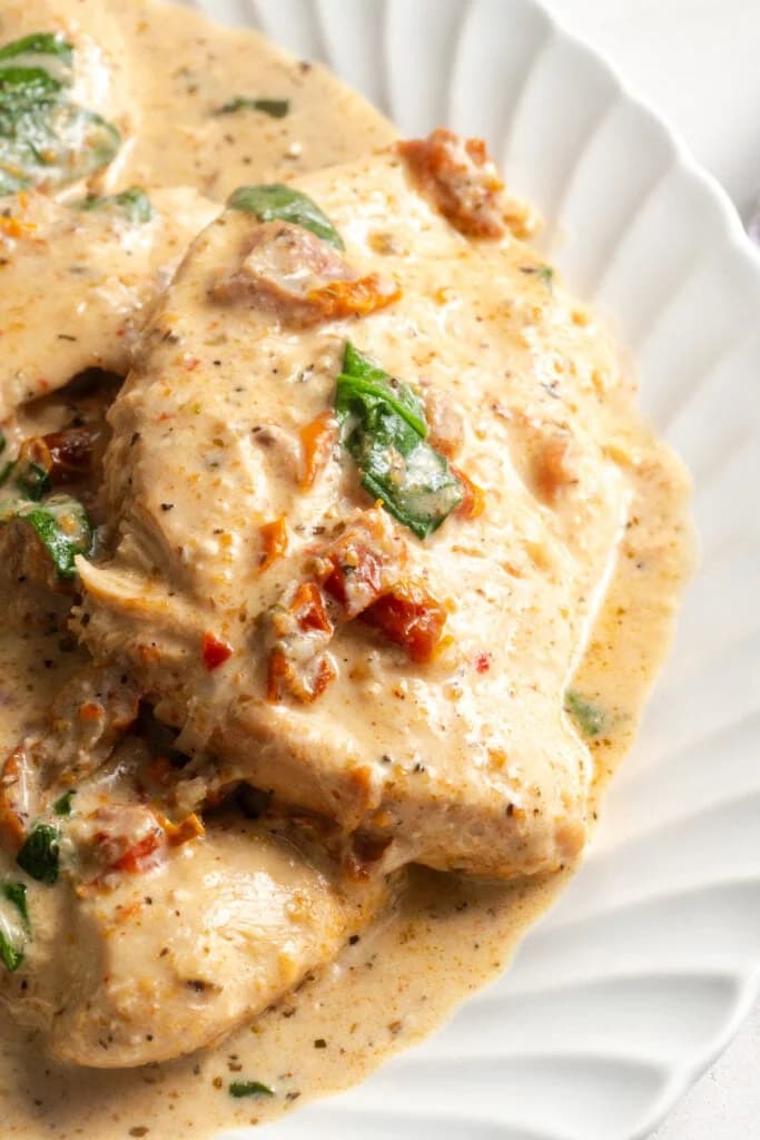 Creamy Crock Pot Tuscan Chicken 
