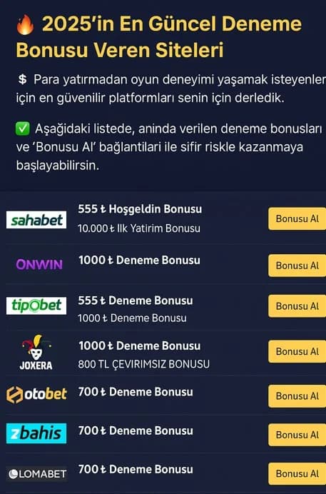 Bonus Veren Siteler Liste