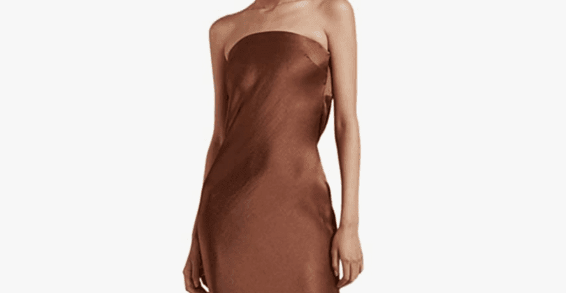 Silk strapless dress