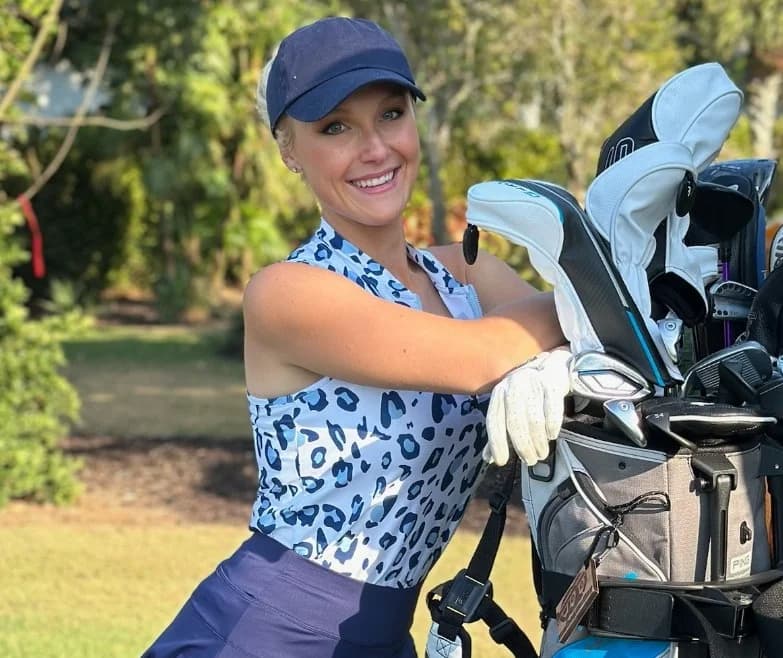 Blue Leopard Print Quarterzip Sleeveless Golf Polo 