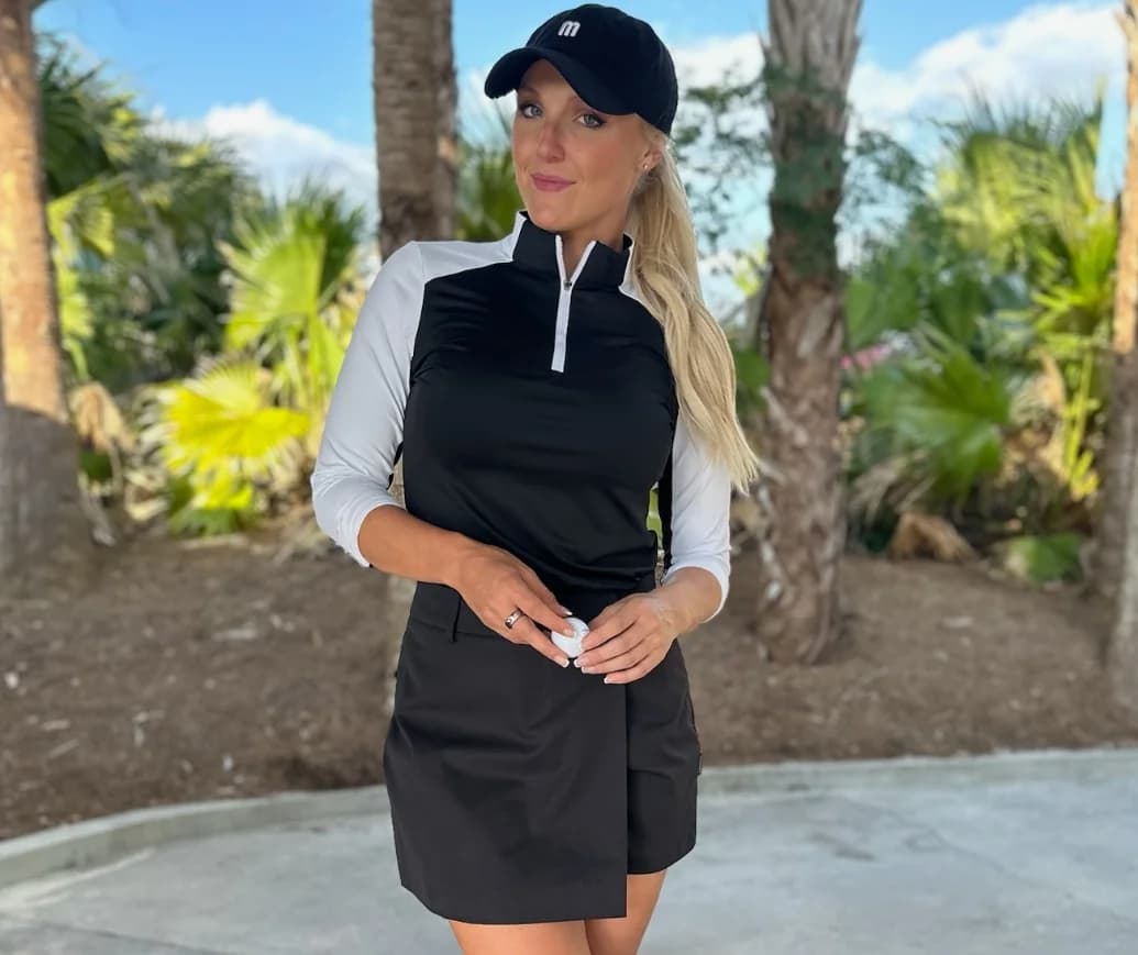 Black High Waist Golf Skort with Pockets