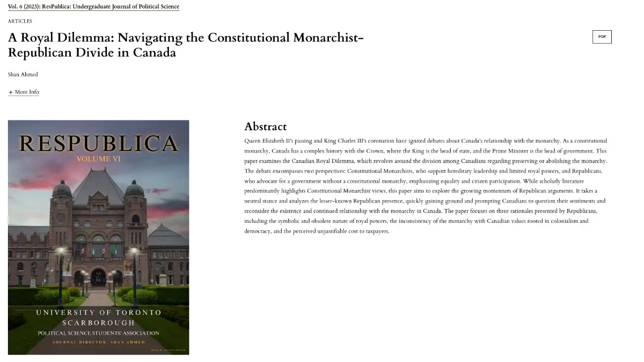 Shan's Published Academic Article:
