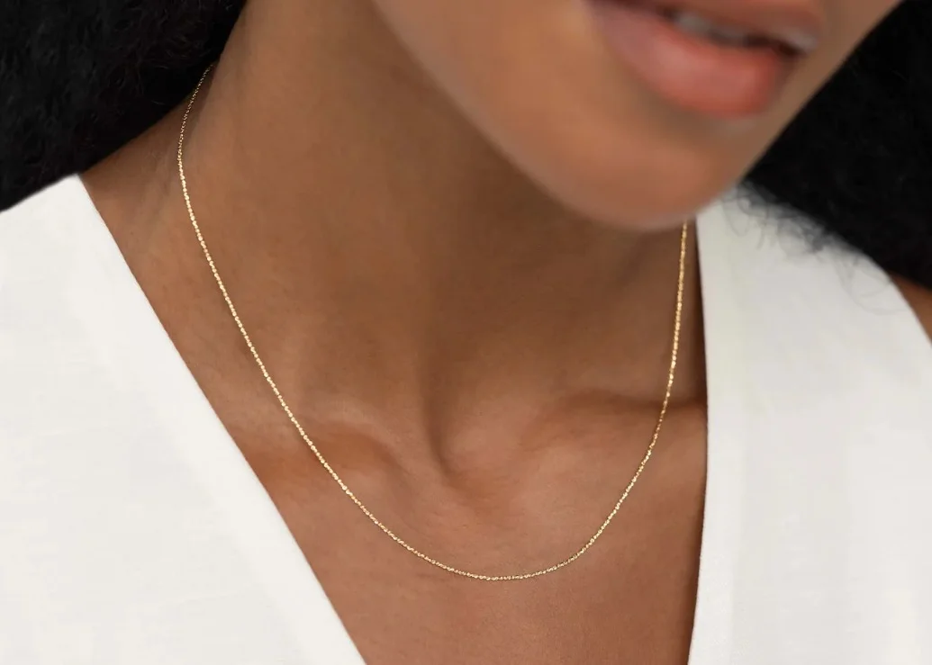 Linjer 14k Gold Tinsel Necklace