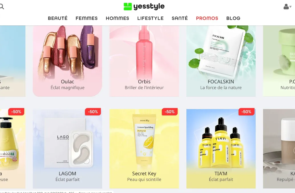 -10% avec le code influ LISY10K  sur YesStyle