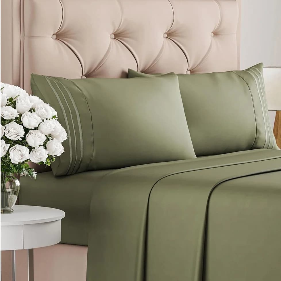 Olive King Size 4 Piece Sheet Set