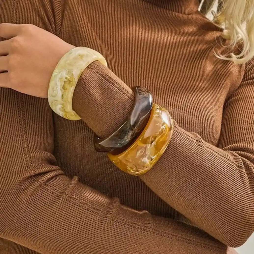 3PCS Acrylic Resin Bangle Bracelet