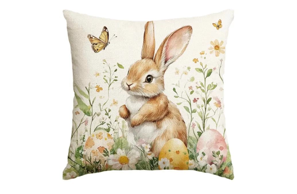 Easter Egg Bunny Pillow Cover