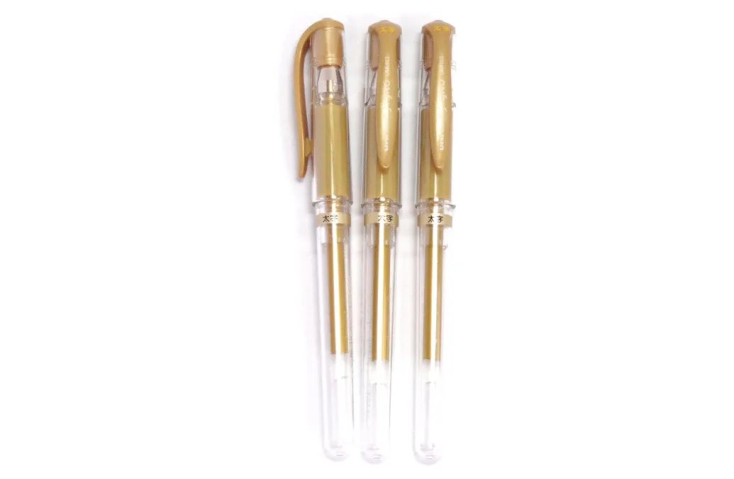 Gold Gel Ink Pen 1.0 mm 3 pack