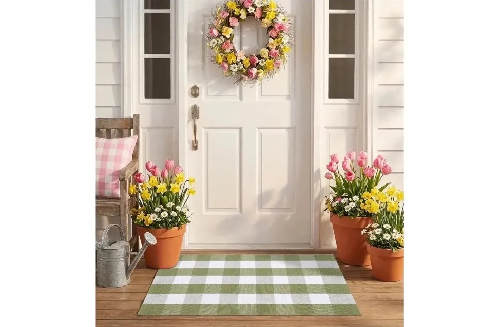 Plaid Doormat Rug