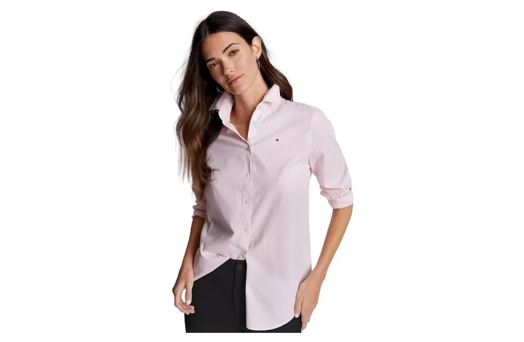 Solid Pink Button Collared Shirt