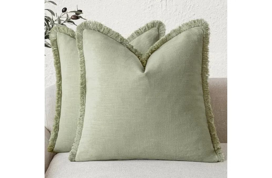 Decorative Linen Fringe Pillow Covers
