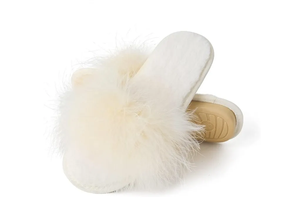 Furry Slippers Open Toe