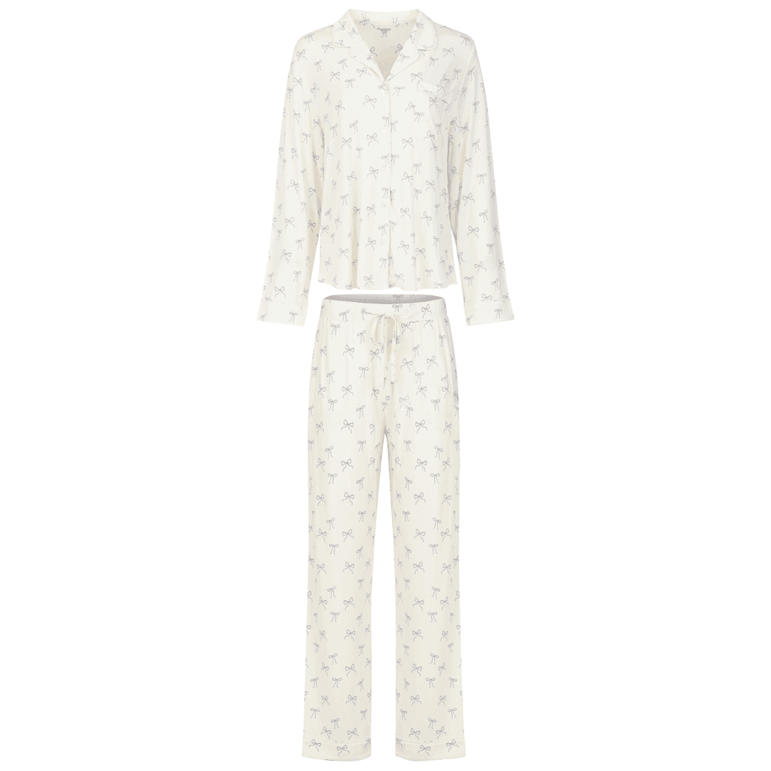 BOWS BAMBOO LONG SLEEVE LOUNGE SET 