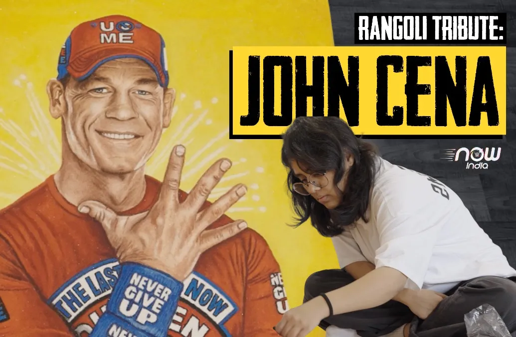 John Cena receives a Farewell Rangoli Tribute from Indian Artist