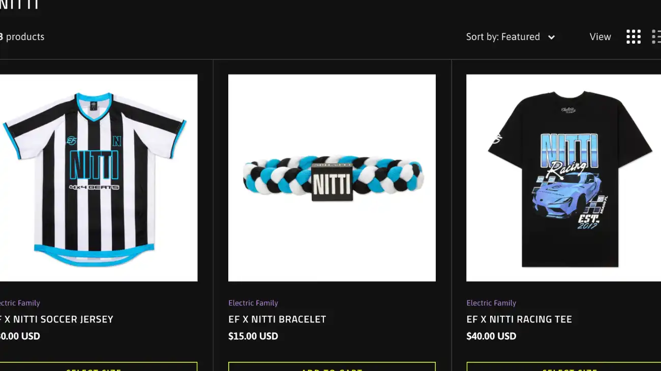 EF x Nitti Merch - Shop Now