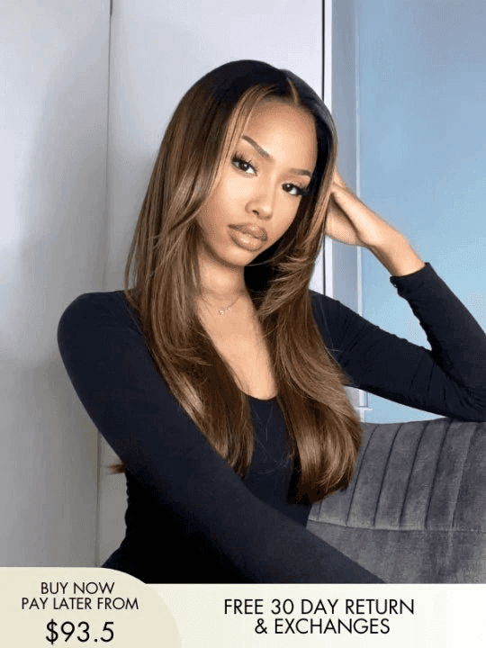 Doris Wig - Layered Brown Wig with Sun-Kissed Highlights | Hairvivi