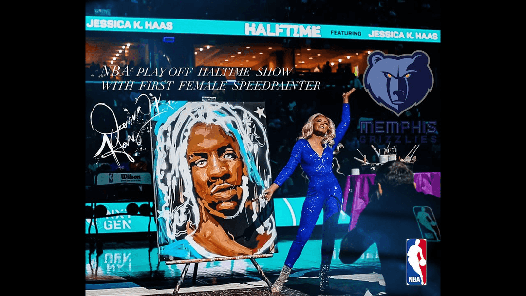 JaMorant Painted by Jessica Haas @NBAPlayoffs