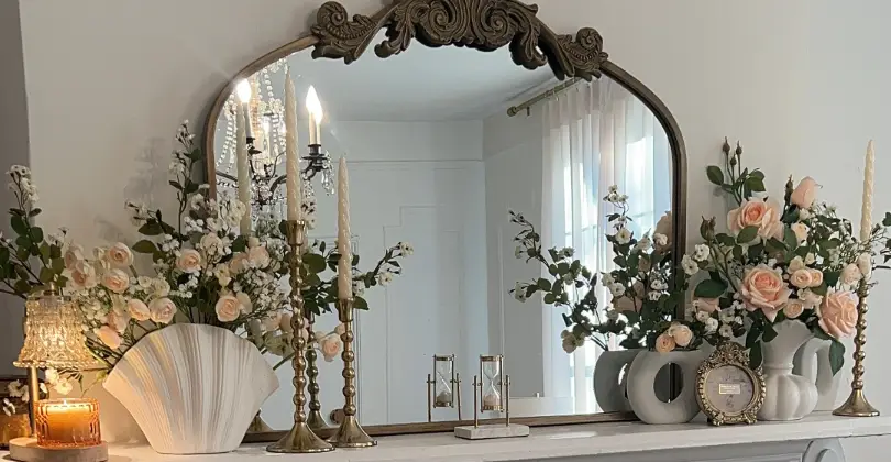 Romantic Fireplace Mantel Styling