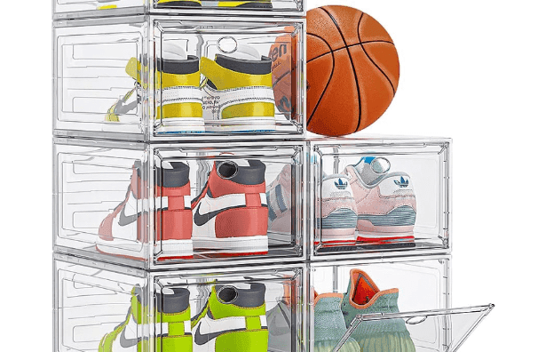 6-Pack Clear Shoe Organizer Cases