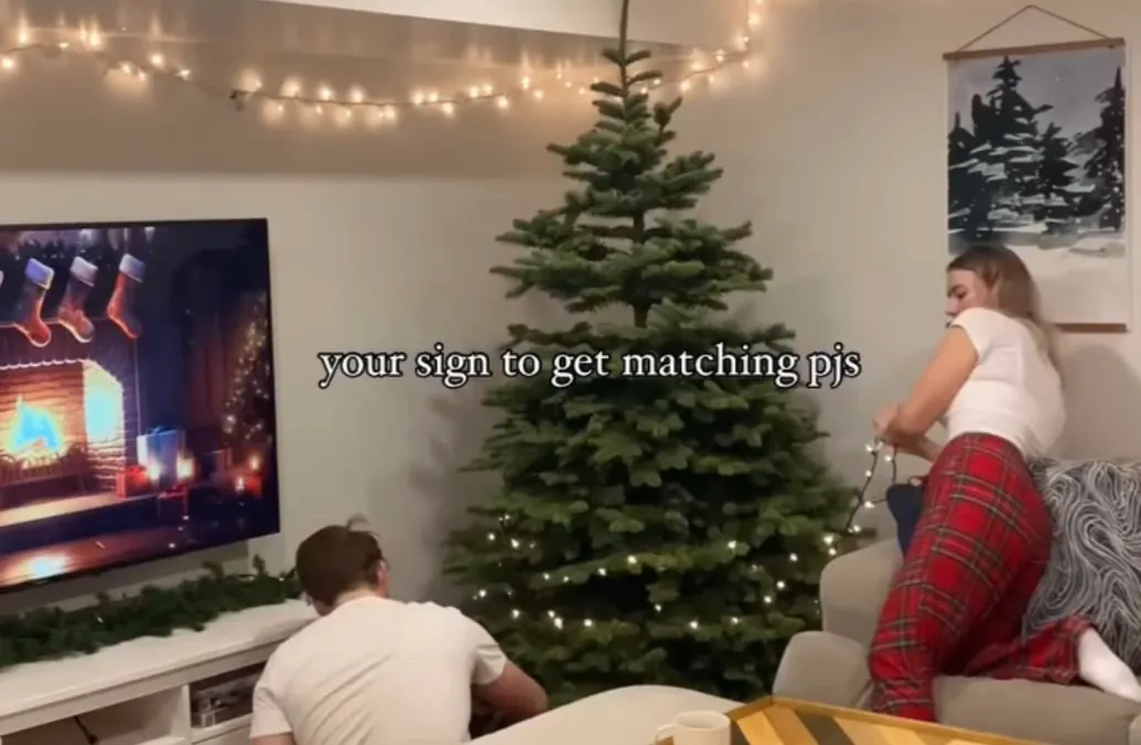 matching holiday pjs