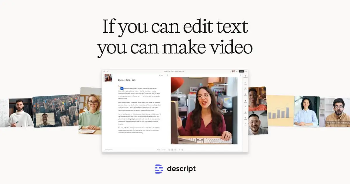 Free Descript: Edit Videos & Podcasts Like a Doc | AI Video Editor