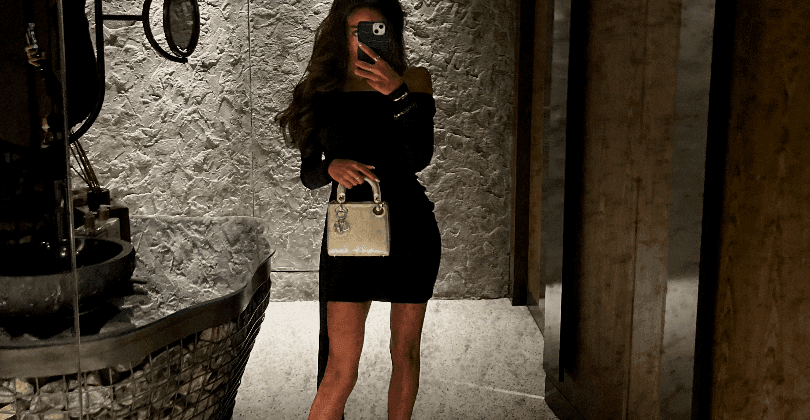 Club London Black Ruched Asymmetric Mini Dress With Drape
