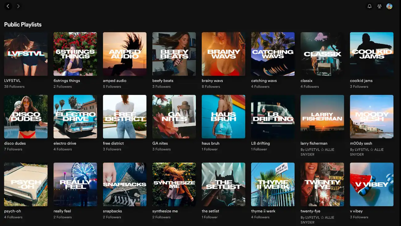 LVFSTVL SPOTIFY PLAYLISTS