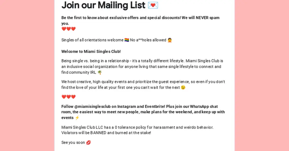 Mailing List 💌