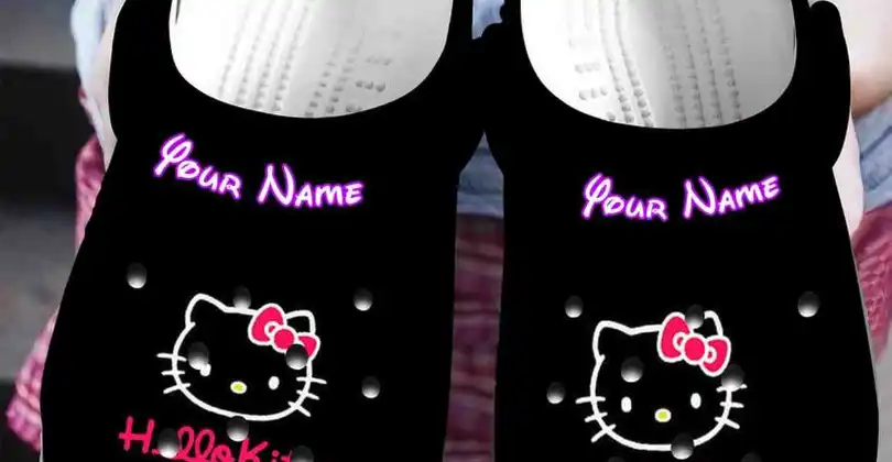 Custom Hello Kitty Black 3D Crocs