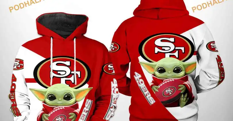 San Francisco 49ers NFL Baby Yoda 3D Hoodie
