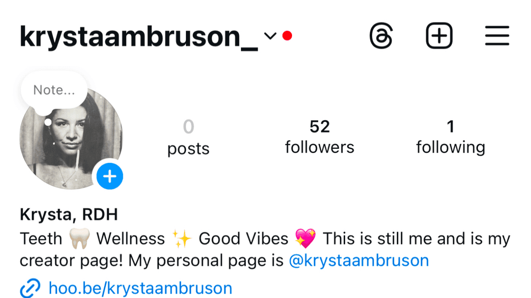 My new Krysta, RDH Instagram Page