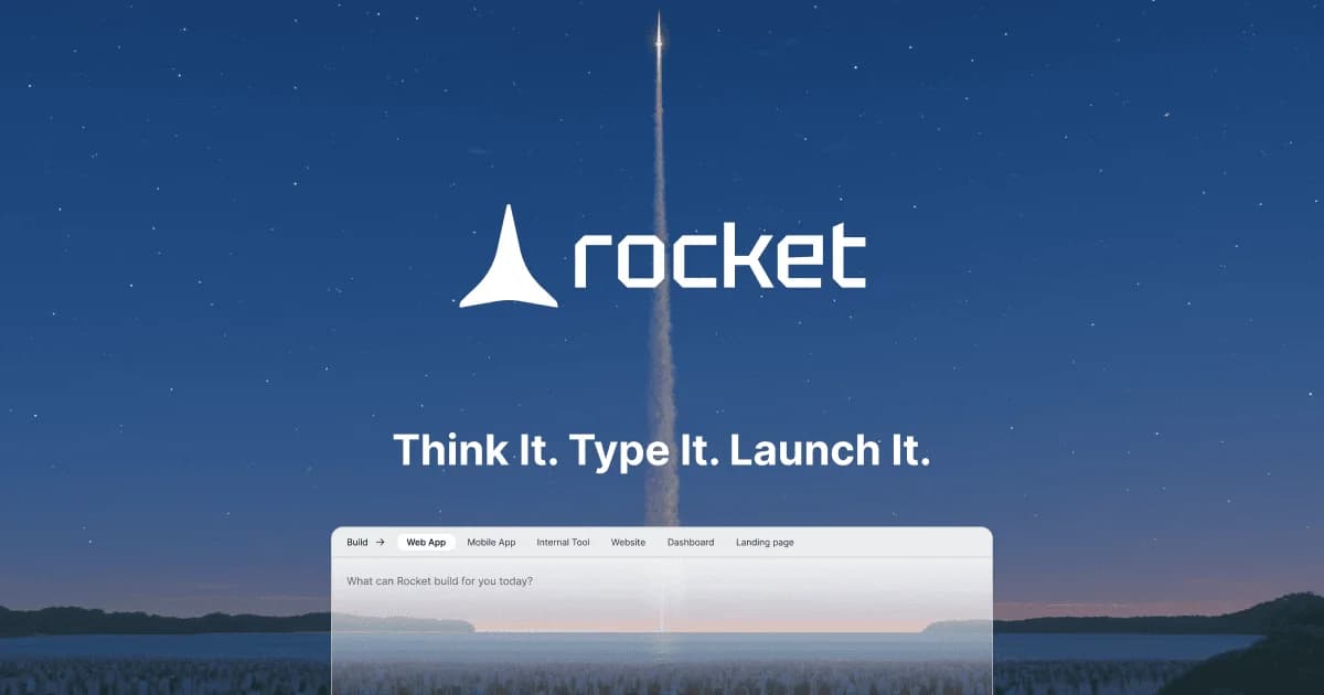 Rocket.new - Built a full webiste from a prompt