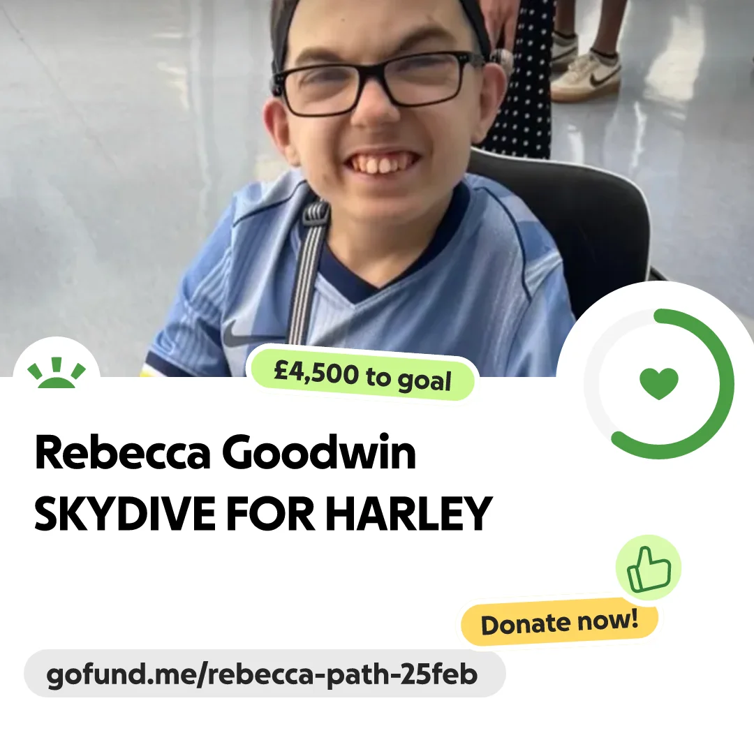 Donate to Rebecca Goodwin SKYDIVE FOR HARLEY, organized by Rebecca Goodwin