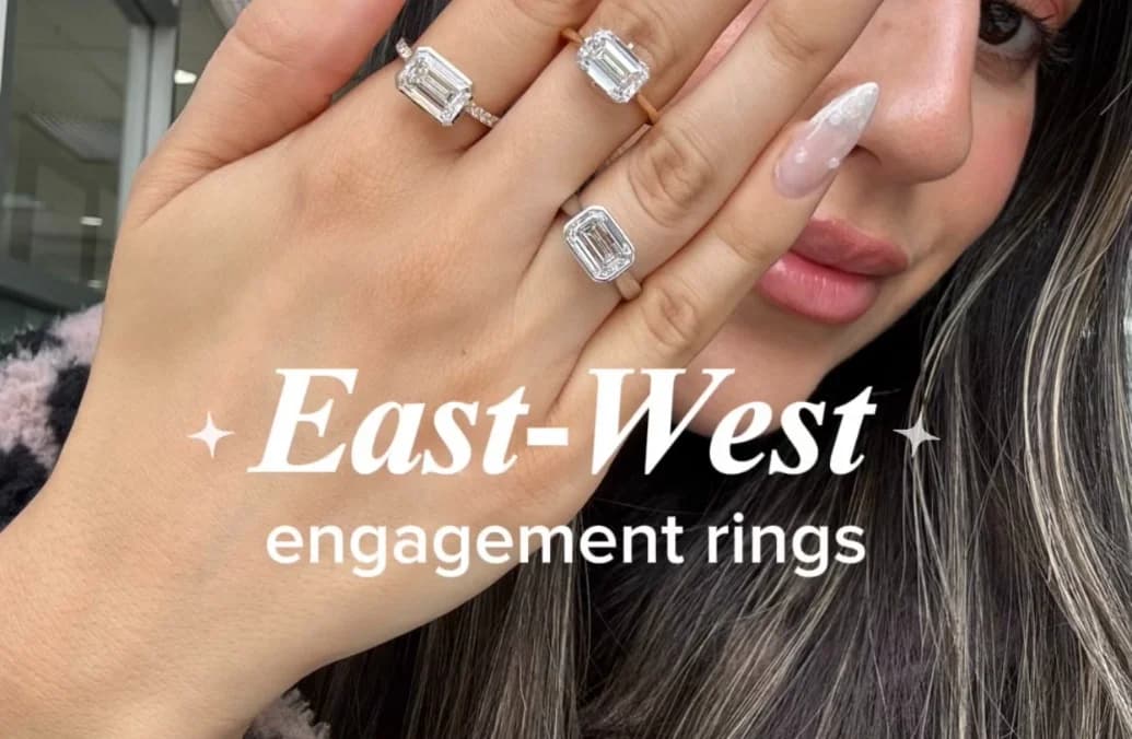 East-west engagement rings
