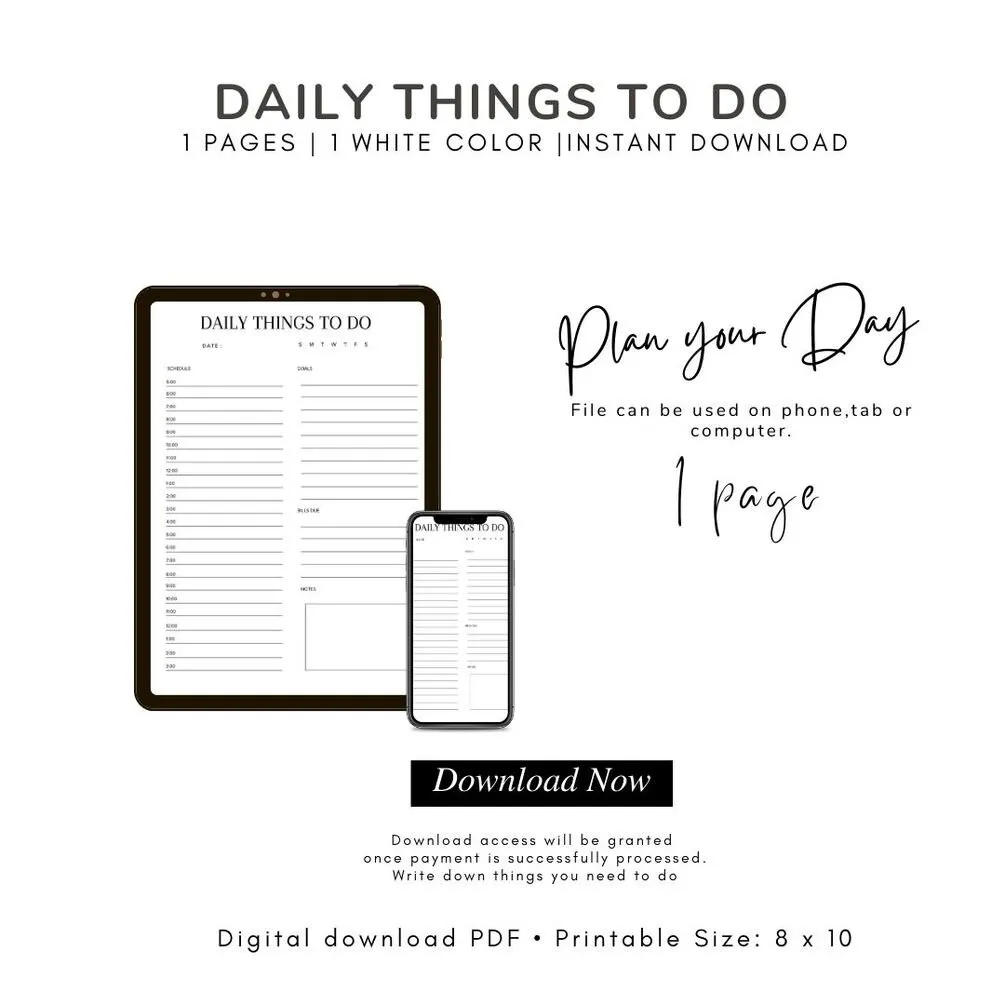 DAILY THINGS TO DO PAGE 1