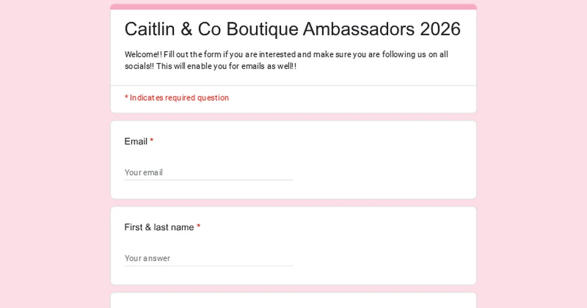 2026 AMBASSADOR PROGRAM