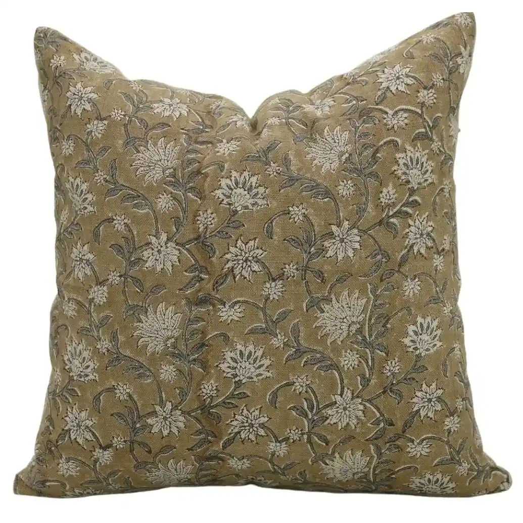 Floral Linen Cushion Cover