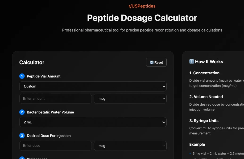 Peptide Dosage Calculator