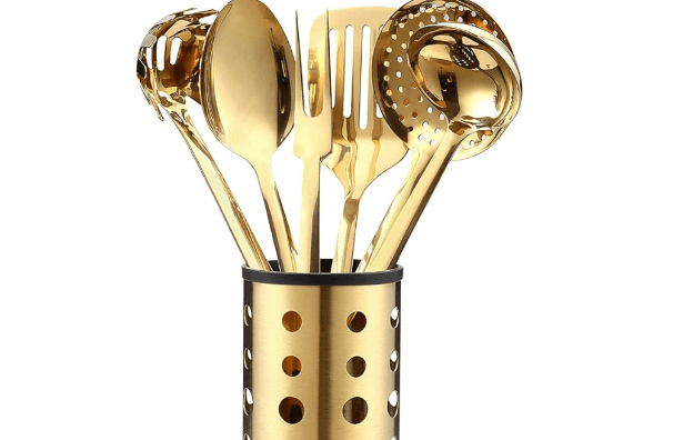 macro Almond Gold Kitchen utensils set