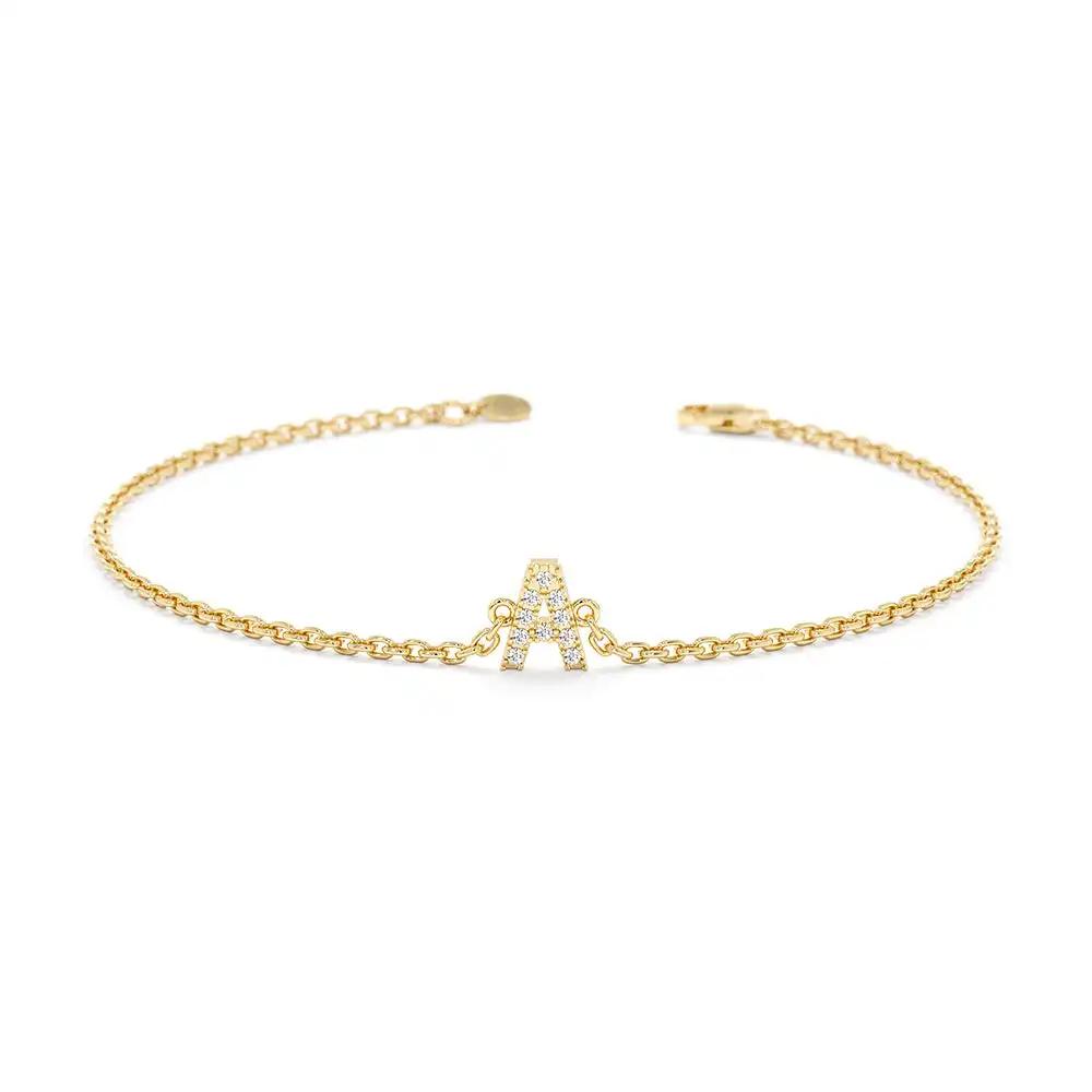 Pavé Lab Grown Diamond Personalized Initial Bracelet