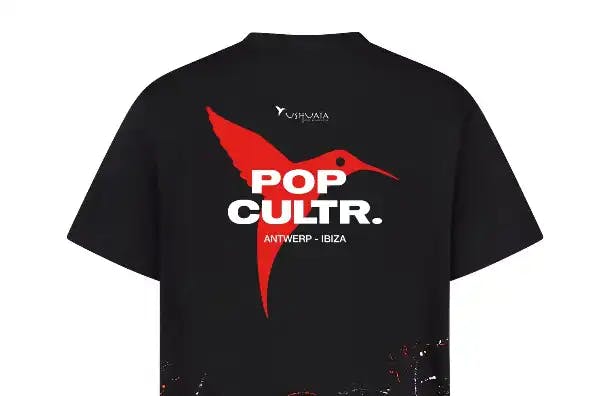 Pop Cultr. X Ushuaïa Black T-Shirt (Limited Edition)
