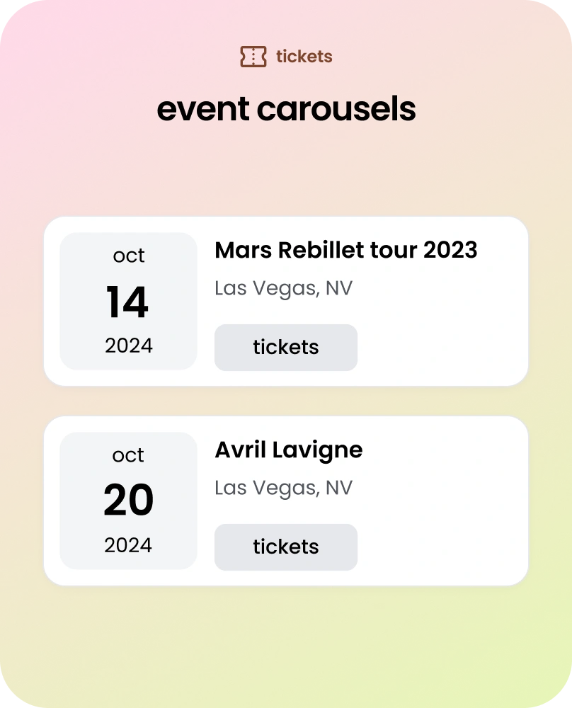 Event carousel preview