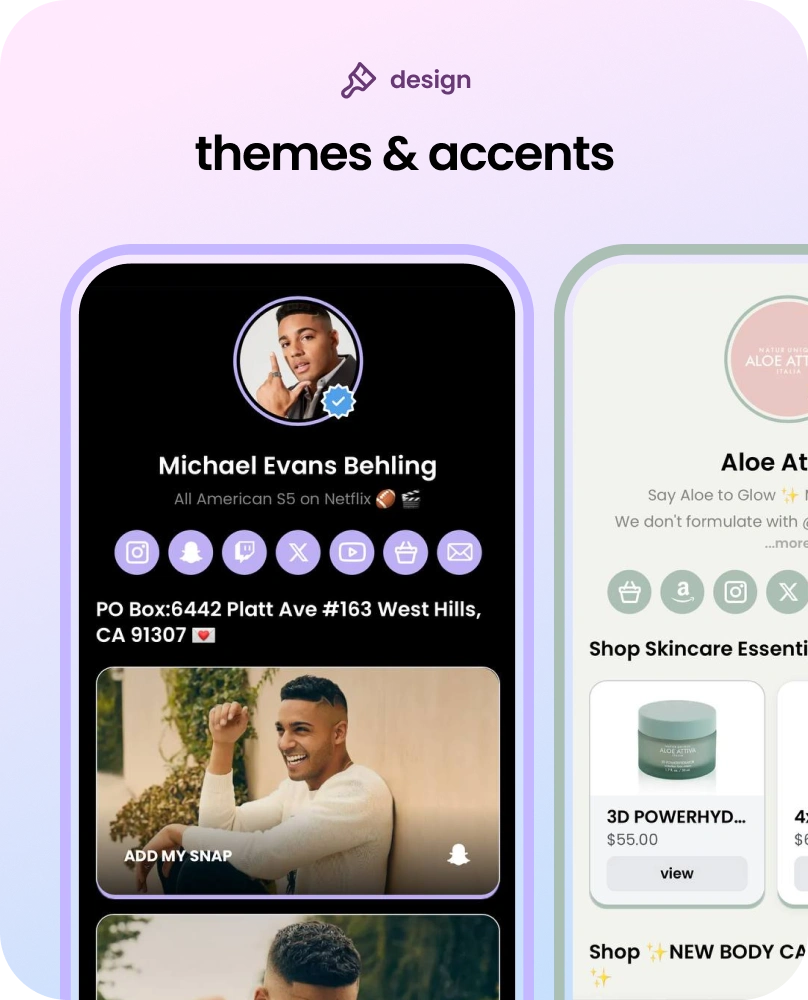 Themes and accents preview